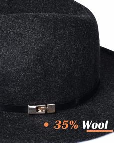 img 3 attached to Stylish Wide Brim Felt Fedora Hats For Men And Women With Wool Material And Belt Buckle Decoration By FURTALK