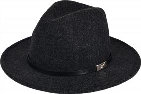 img 4 attached to Stylish Wide Brim Felt Fedora Hats For Men And Women With Wool Material And Belt Buckle Decoration By FURTALK