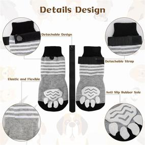 img 2 attached to Rypet 3 Pairs Anti-Slip Dog Socks with Straps - Traction Control Grip Socks for Indoor Use on Hardwood Floors, Paw Protector for Small Medium Large Dogs