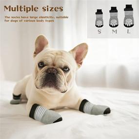 img 1 attached to Rypet 3 Pairs Anti-Slip Dog Socks with Straps - Traction Control Grip Socks for Indoor Use on Hardwood Floors, Paw Protector for Small Medium Large Dogs