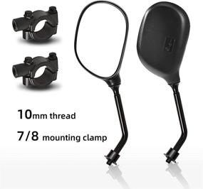 img 4 attached to Trkimal Universal Adjustable ATV Motorcycle 360 Degrees Ball-Type Side Rearview 🛵 Mirror with 7/8” Handlebar Mount for Motorcycle, Scooter, Atv, Dirt Quad Bike, Etc.