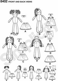 img 2 attached to One Size Only Sewing Template for Simplicity Stuffed Doll with Clothes Art and Craft