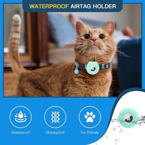 img 1 attached to Advanced Airtag Cat Collar with Safety Buckle and Breakaway Feature - Perfect for Both Female and Male Cats!