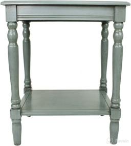 img 4 attached to 🪑 Simplify End Table by Décor Therapy: Versatile Gray with Antique Arctic Blue Accents for Effortlessly Stylish Casual Décor