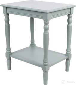 img 2 attached to 🪑 Simplify End Table by Décor Therapy: Versatile Gray with Antique Arctic Blue Accents for Effortlessly Stylish Casual Décor