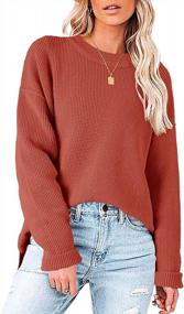 img 3 attached to Warm Up In Style With Ybenlow'S Comfy Crew Neck Waffle Knit Sweaters For Women