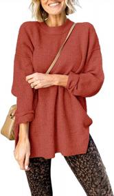 img 4 attached to Warm Up In Style With Ybenlow'S Comfy Crew Neck Waffle Knit Sweaters For Women