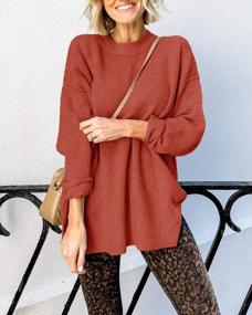 img 2 attached to Warm Up In Style With Ybenlow'S Comfy Crew Neck Waffle Knit Sweaters For Women