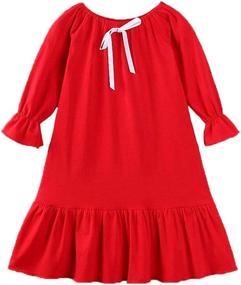 img 4 attached to Coralup Toddler Sleepwear Nightgowns Casual Girls' Clothing ~ Dresses