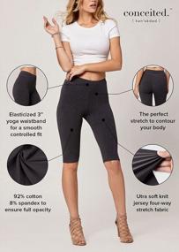 img 2 attached to Women'S Stretch Jersey Cotton Leggings - Full Length, Capri, And Shorts - Available In Regular And Plus Sizes - Premium Quality