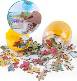 img 3 attached to 2 Pack Wooden Dinosaur Puzzle - 60 Pieces For Kids Ages 3-12 | Perfect Boys & Girls Gift!