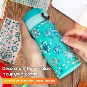 img 1 attached to Cullaby Girls' Craft Kit - Decorate Your 12Oz BPA-Free Insulated Stainless Steel Water Bottle With Stickers - Best For Ages 5-12 - DIY Project For Teens - Baby Girl Blue Design