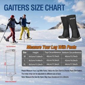img 1 attached to QTECLOR Leg Gaiters Waterproof Snow Boot Gaiters For Snowshoeing, Hiking, Hunting, Running, Motorcycle Anti-Tear Oxford Fabric, TPU Instep Belt Metal Shoelace Hook For Outdoor