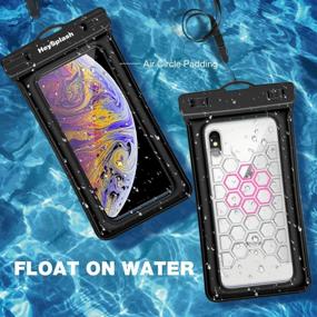 img 3 attached to Водонепроницаемый чехол для телефона - плавающая сухая сумка с ремешком для IPhone X / Xs / Xr / Xs Max, 8/7 / 6S Plus и Galaxy Note 9/8, S9 / S8 Plus, S7 Edge - черный (HeySplash)