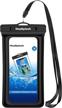 waterproof phone pouch - floatable dry bag with lanyard for iphone x/xs/xr/xs max, 8/7/6s plus and galaxy note 9/8, s9/s8 plus, s7 edge - black (heysplash) logo
