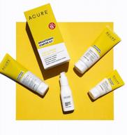 experience radiant skin with acure's brightening starter kit - featuring cleansing gel, facial scrub, day cream, and vitamin c & ferulic acid serum logo