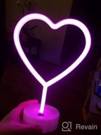 img 1 attached to Heart Shaped LED Neon Sign With Base For Room Decor And Mother'S Day Gift - Neon Heart Light Night Light For Bedroom review by Patrick Gibb