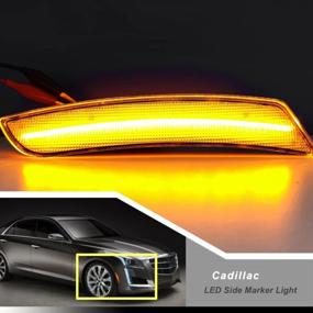 img 3 attached to Обновите стиль своего автомобиля с помощью боковых габаритных огней NSLUMO Amber LED для Cadillac ATS &amp; CTS и Chevy Camaro - прямая замена OEM