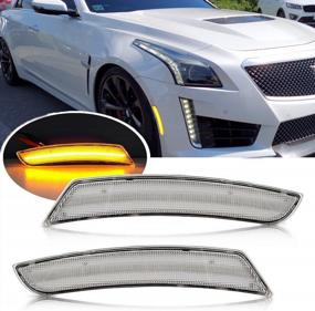 img 4 attached to Upgrade Your Car'S Style With NSLUMO Amber LED Side Marker Lights For Cadillac ATS & CTS, And Chevy Camaro - Direct OEM Replacement