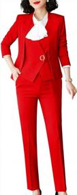 img 4 attached to Professional And Chic: LISUEYNE Women'S Three-Piece Business Suit Set