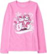 girls' graphic t-shirt: the children's place single long sleeve tee logo