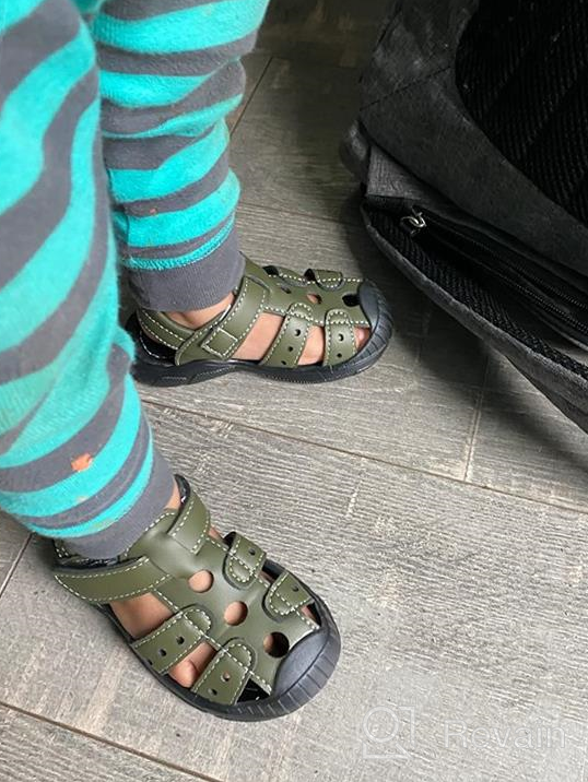 img 1 attached to 👣 HOBIBEAR Kids' Closed Toe Sandals: Durable Water Shoes for Summer Adventures! review by Jessie Burgos