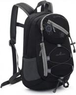 легкий водонепроницаемый спортивный рюкзак на 20 л для детей, мальчиков и девочек - идеально подходит для путешествий, езды на велосипеде, пеших прогулок и кемпинга (черный) логотип