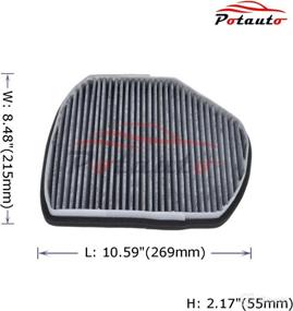 img 3 attached to POTAUTO MAP 4004C (CF8770A) Activated Carbon Car Cabin Air Filter Replacement for Chrysler Crossfire, Mercedes-Benz C220 C230 C280 C36 AMG C43 AMG CLK320 CLK430 CLK55 AMG SLK230 SLK32 AMG SLK320