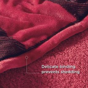 img 1 attached to Warm Up Your Winter With BEDSURE'S Red & Black Buffalo Sherpa Throw Blanket!