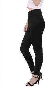 img 3 attached to HDE Plus Size Print Leggings For Women Ultra Soft Full Length Pant Legging