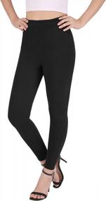 img 4 attached to HDE Plus Size Print Leggings For Women Ultra Soft Full Length Pant Legging
