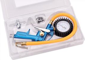 img 3 attached to 3-In-1 Tire Inflator With Pressure Gauge, Locking Chuck And 2-Inch Gauge - WYNNsky Tool Case Included!