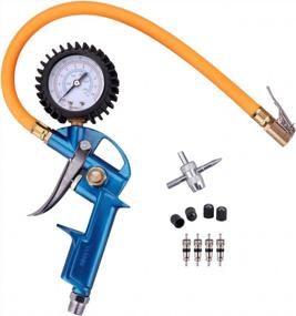img 4 attached to 3-In-1 Tire Inflator With Pressure Gauge, Locking Chuck And 2-Inch Gauge - WYNNsky Tool Case Included!
