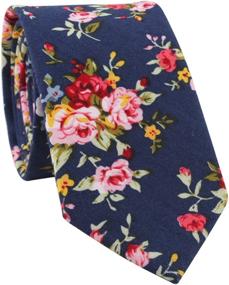 img 1 attached to Levao Mens Skinny Floral Cotton CT08105 Men's Accessories ~ Ties, Cummerbunds & Pocket Squares