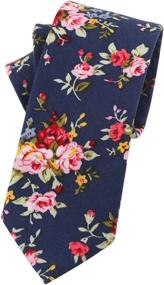 img 4 attached to Levao Mens Skinny Floral Cotton CT08105 Men's Accessories ~ Ties, Cummerbunds & Pocket Squares