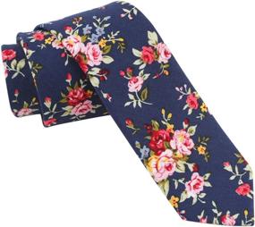 img 2 attached to Levao Mens Skinny Floral Cotton CT08105 Men's Accessories ~ Ties, Cummerbunds & Pocket Squares