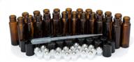 10ml roller bottles 24pack amber thick glass essential oil roller bottles stainless steel roller ball with 2 droppers logo