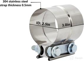 img 3 attached to 🔧 Floshine 2.5 Inch Lap Joint Band Clamps - 4 Pack of Exhaust Muffler Clamps, Stainless Steel - Preformed for 2.5 Inch Exhaust Pipes