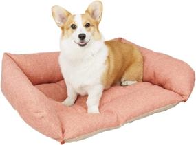 img 4 attached to Breathable Rectangular Dog Bed by Yaoshuho - Ideal for Large, Medium, and Small Dogs 🛏️ - Washable Orthopedic Pet Sofa Bed with Anti-Slip Bottom - Perfect for Sleeping Puppies and Cats