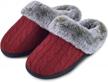 soft cable knit slippers for women with plush faux fur collar, memory foam, and anti-skid rubber sole - perfect for indoor and outdoor use logo