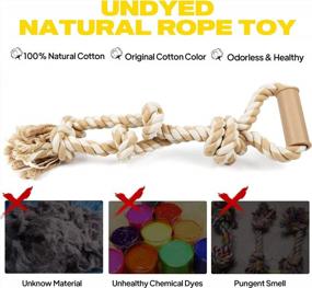 img 3 attached to Fida Dog Rope Toys For Aggressive Chewers,Large Dog Toy Designed For Tug Of War, Tough Dog Rope Toy Indestructible Made Of Undyed Natural Cotton, 29" Large Dog Toys With 3 Big Knots And A Handle