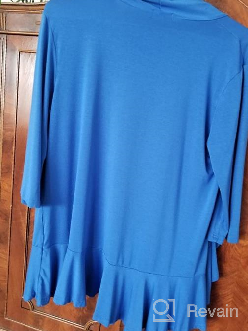 img 1 attached to Lightweight Open Front Cardigans For Women: Soft Draped Ruffles 3/4 Sleeve Cardigan Available In Sizes S-3XL By Bluetime review by Noe Epps