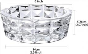 img 3 attached to YXQ Glass Ashtray Crystal, 6 Inch Round Clear Heavy Smoke Cigar Cigarettes Holder Tabletop Tray Outdoor Home Decoration