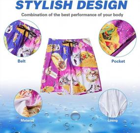 img 1 attached to Mens 3D Swim Trunks Quick Dry Summer Beach Shorts With Elastic Waist And Drawstring Pocket