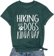 🐾 dog mom shirt: embrace a hiking and dogs kinda day with this cute dog paw graphic tee! perfect funny dog lover gift - casual short sleeve tops for every dog mom логотип