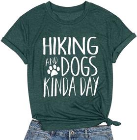 img 4 attached to 🐾 Dog Mom Shirt: Embrace a Hiking and Dogs Kinda Day with this Cute Dog Paw Graphic Tee! Perfect Funny Dog Lover Gift - Casual Short Sleeve Tops for Every Dog Mom