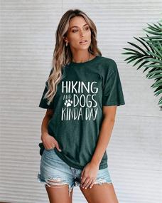 img 3 attached to 🐾 Dog Mom Shirt: Embrace a Hiking and Dogs Kinda Day with this Cute Dog Paw Graphic Tee! Perfect Funny Dog Lover Gift - Casual Short Sleeve Tops for Every Dog Mom