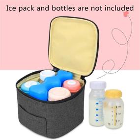 img 3 attached to Luxja Breastmilk Cooler Bag (Hold Four 5 Ounce Breastmilk Bottles), Leakproof Breast Milk Cooler For 4 Or 5 Ounce Bottles (Bag Only), Black