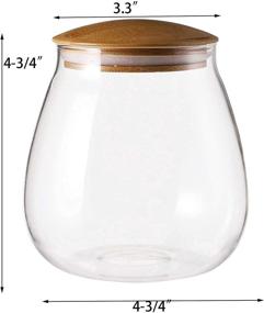 img 3 attached to 3-Pack High Borosilicate Glass Coffee Bean Storage Jars With Airtight Bamboo Lids - 30 Oz Round Glass Containers For Kitchen Storage Of Coffee, Nuts, Candy, Cookies, Flour, And Spices