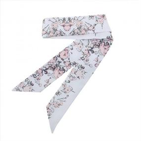 img 1 attached to Красивые шелковые шарфы с принтом сакуры для женщин - DOCILA Head Tie Cravat Scarf